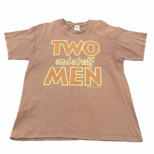 Vintage 2003 Two and a Half Men TV Promo T-Shirt Large Mens Adult Dark Brown L